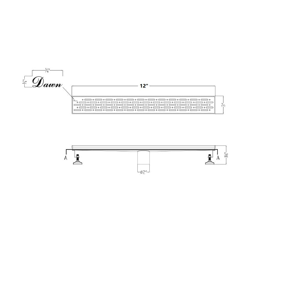 Dawn Rio Orinoco River Series 12" Shower Drain LRO120304
