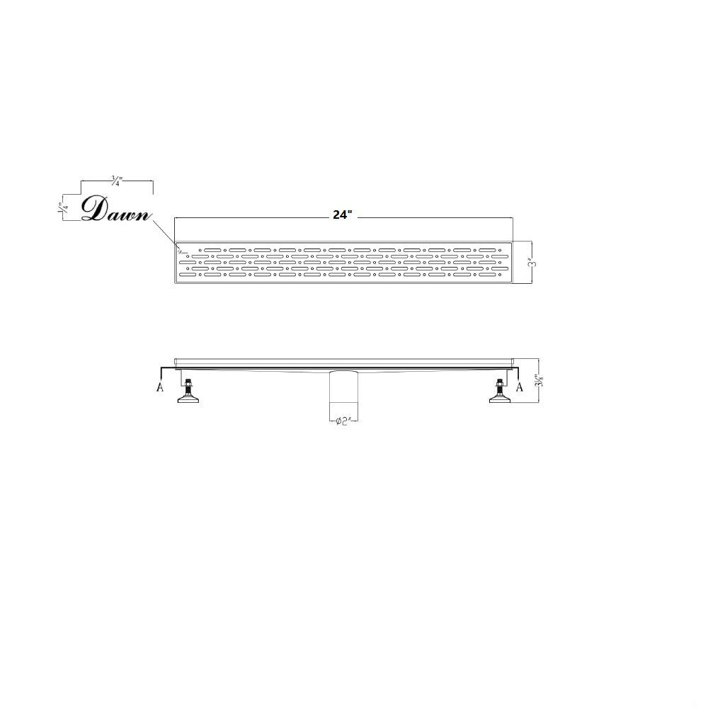Dawn Rio Orinoco River Series 24" Shower Drain LRO240304