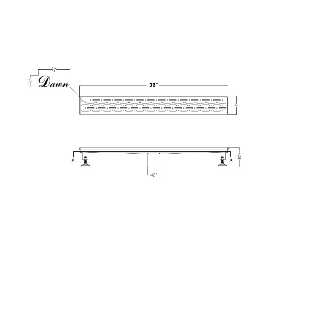 Dawn Rio Orinoco River Series 36" Shower Drain LRO360304