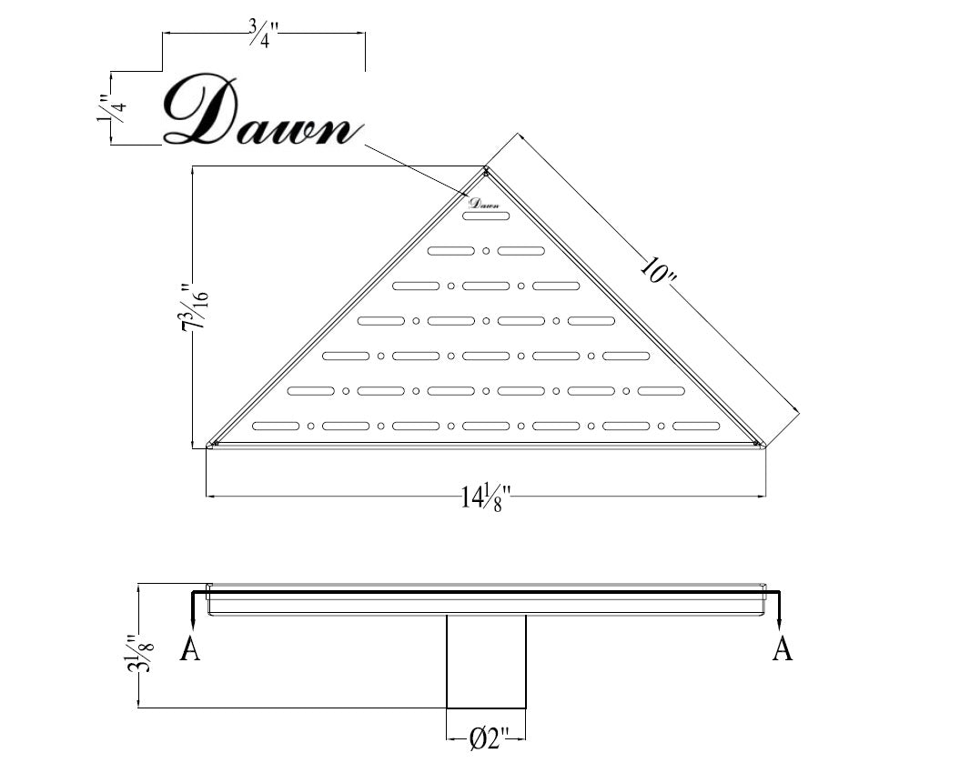 Dawn Rio Orinoco River Triangle Shower Drain TRO131004