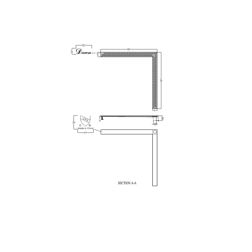 Dawn Rio Orinoco River Series Corner Shower Drain ZRO360304