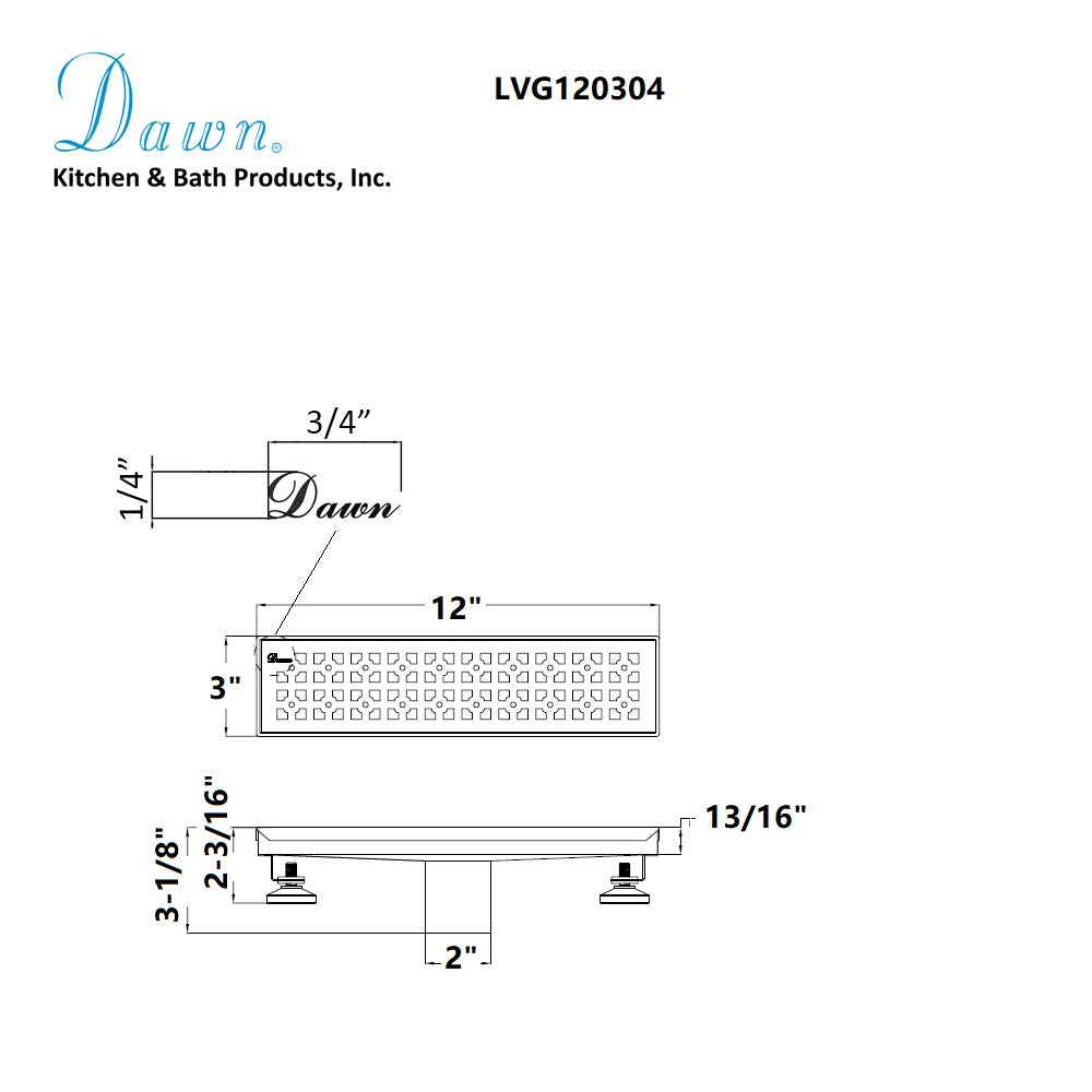 Dawn Views Along The River Nile Series 12" Shower Drain LVG120304