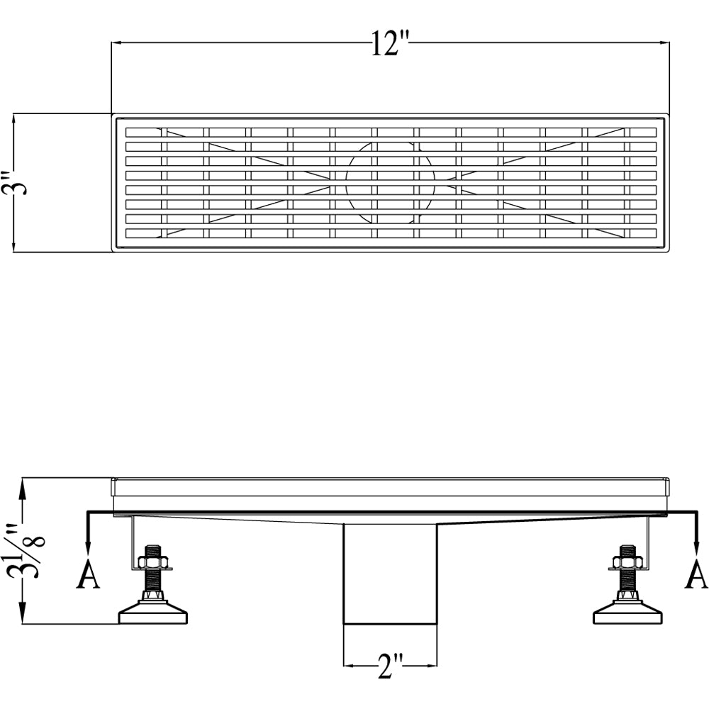 Dawn Wheaton River Series 12" Shower Drain LWN120304