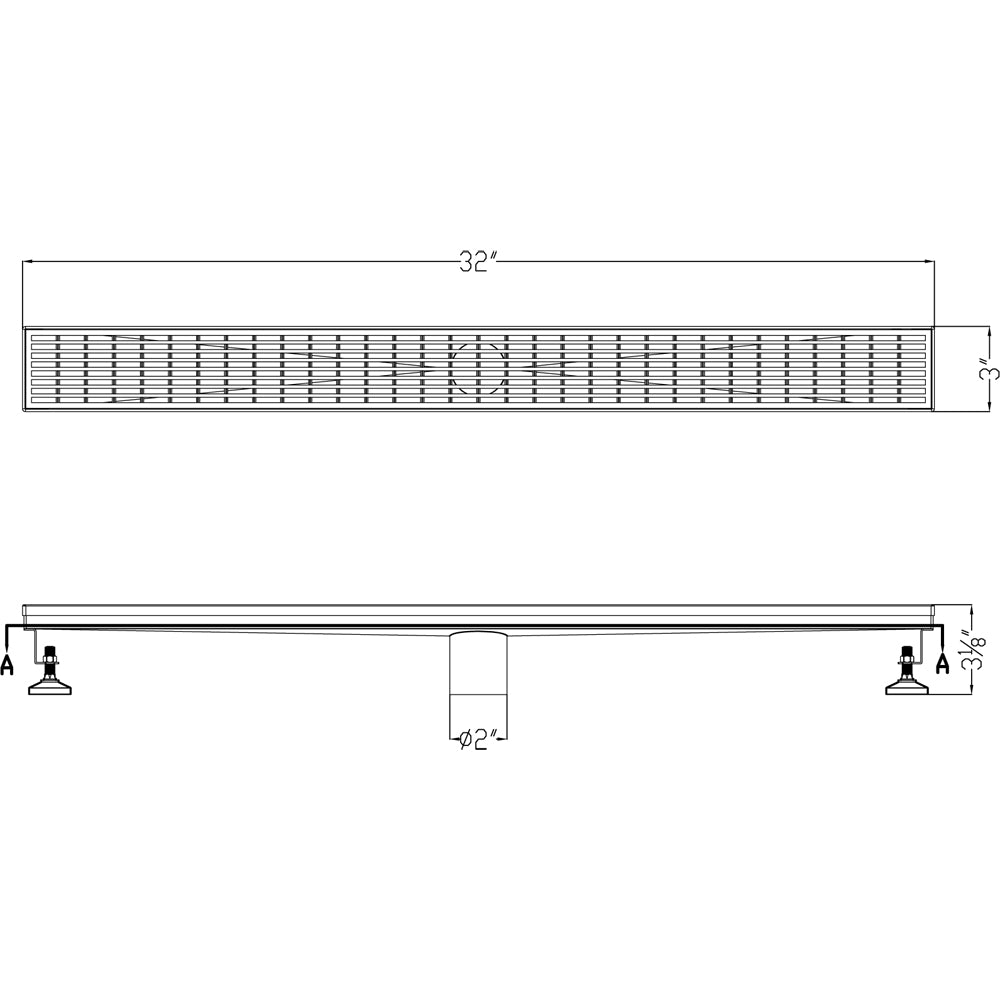 Dawn Wheaton River Series 59" Shower Drain LWN590304