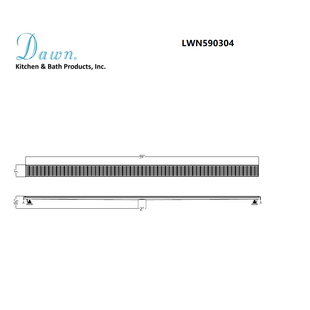 Dawn Wheaton River Series 59" Shower Drain LWN590304