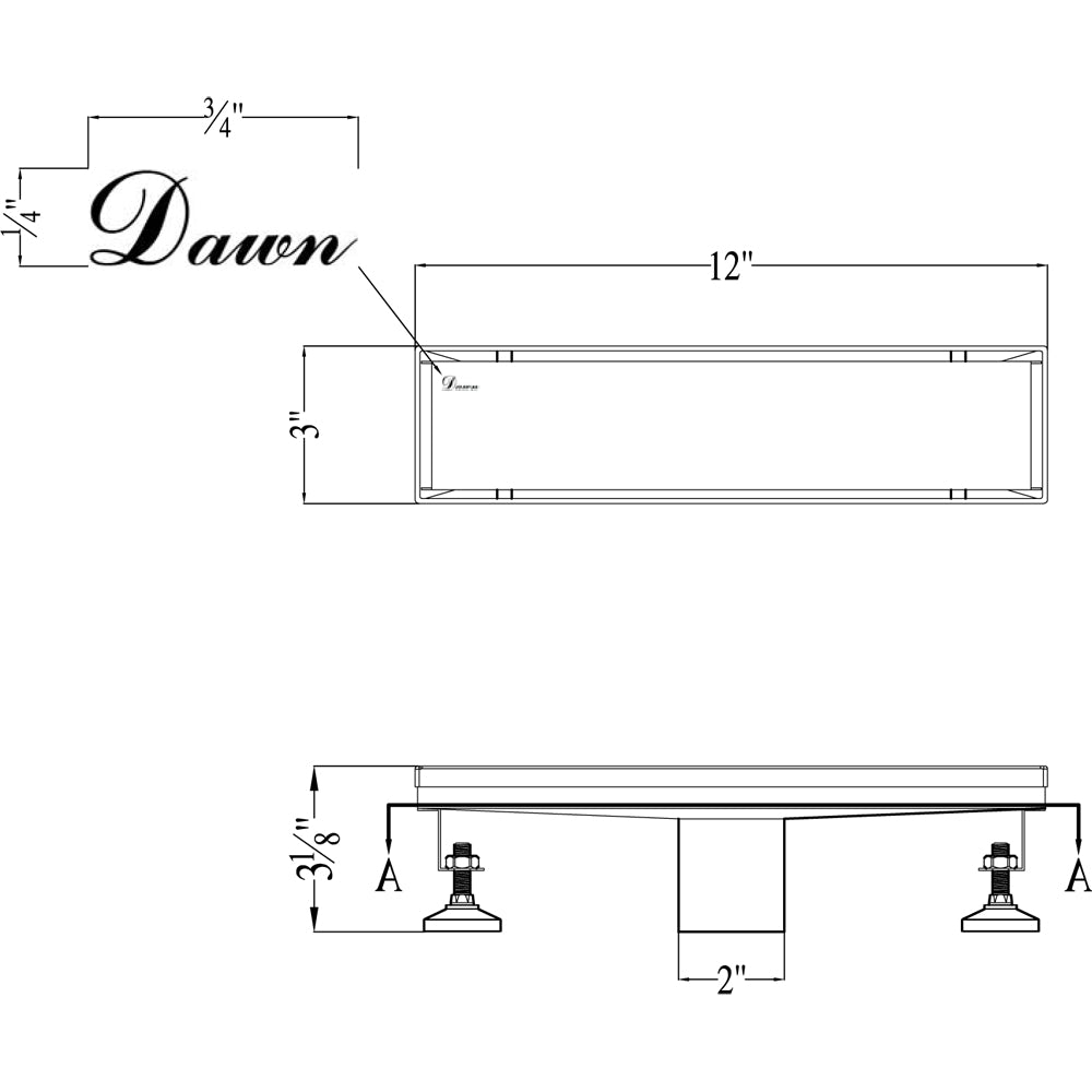Dawn Volga River Series 12" Shower Drain LVA120304