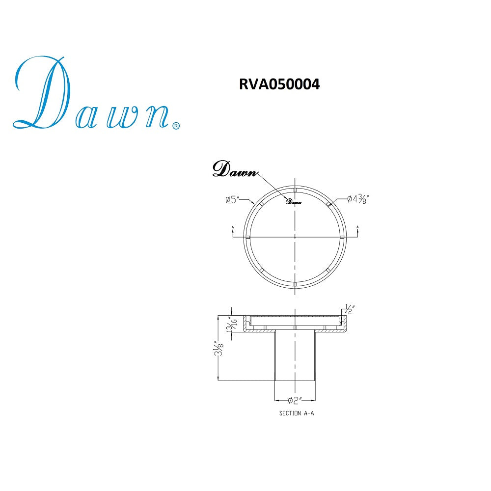 Dawn Volga River Series Round Shower Drain RVA050004