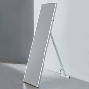 Dawn LED Back Light Free Standing Mirror with Matte Aluminum Frame and IR Sensor DLEDL03AS