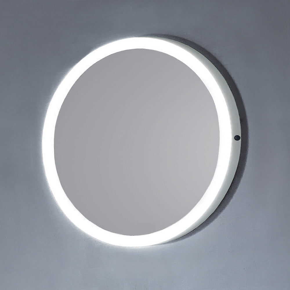 Dawn LED Back Light Round Mirror wall hang with MDF & white painting frame and IR Sensor DLEDL5023