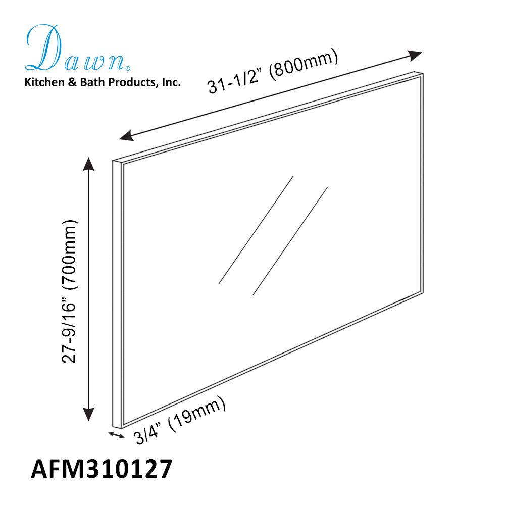 Dawn Matte Aluminum Framed Mirror AFM310127