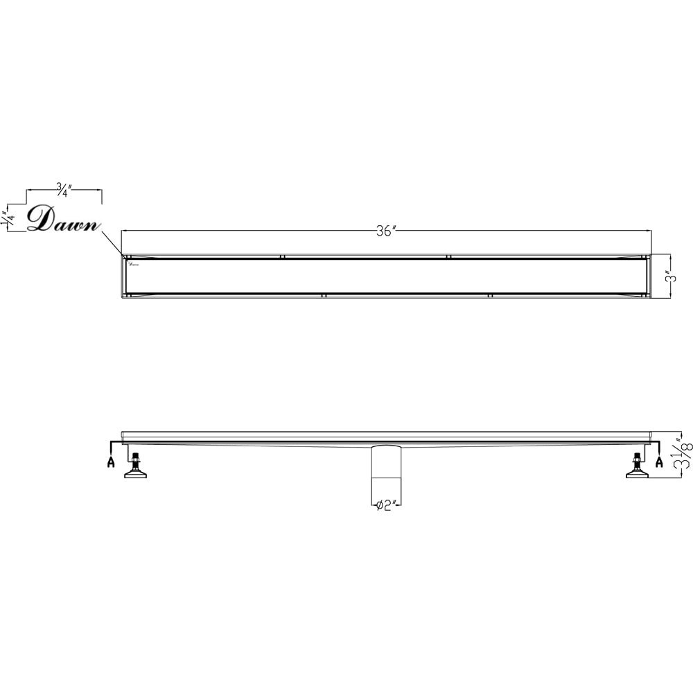 Dawn Volga River Series 36" Shower Drain LVA360304