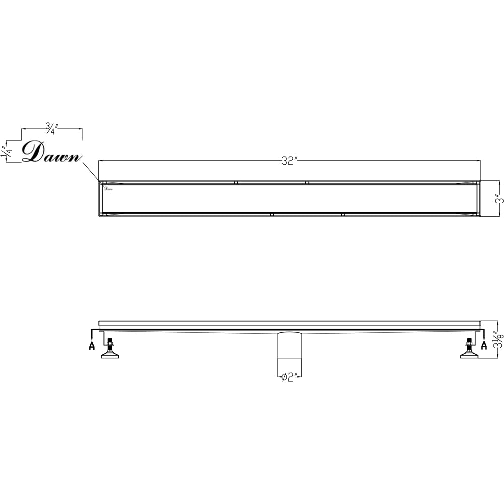 Dawn Volga River Series 32" Shower Drain LVA320304