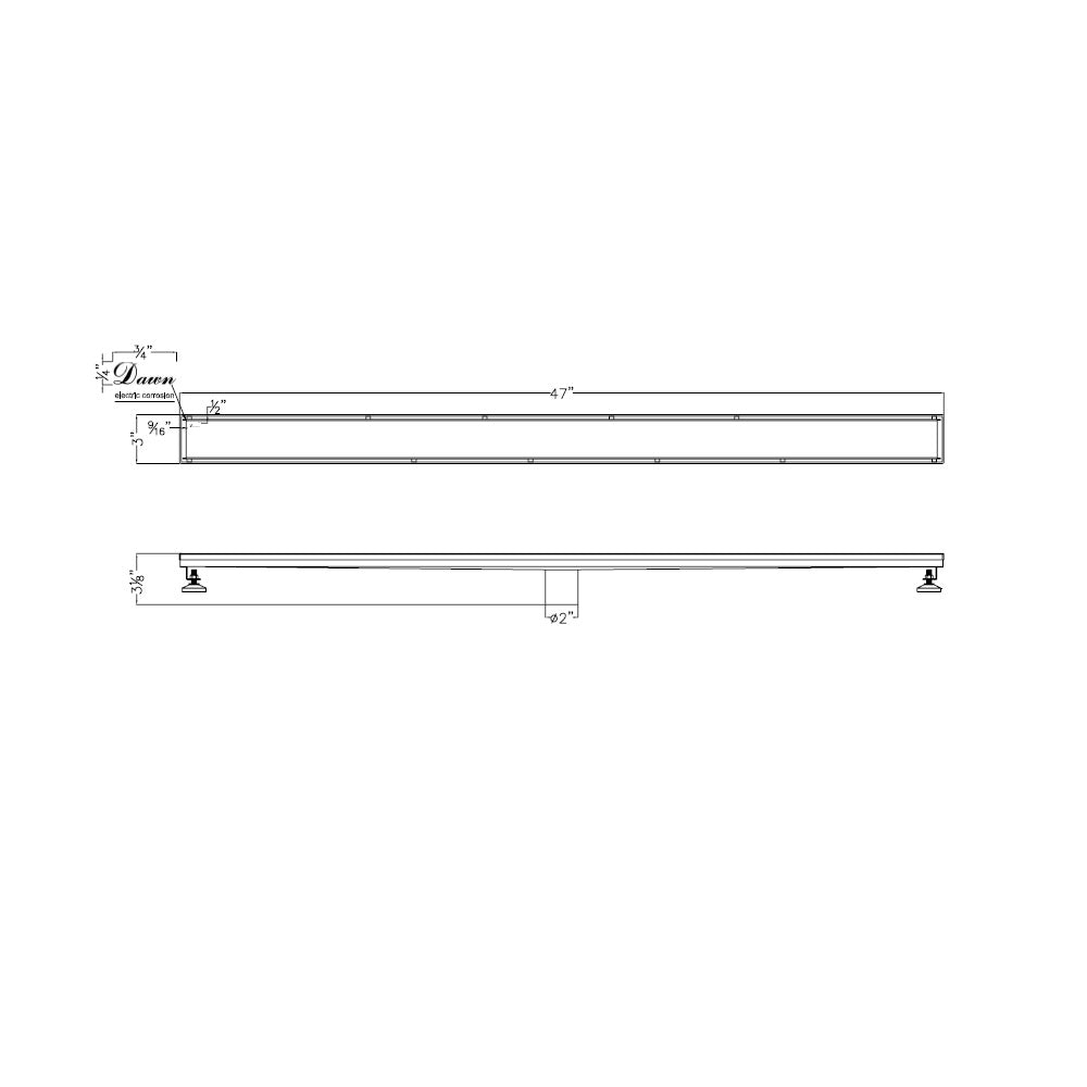 Dawn Volga River Series 47" Shower Drain LVA470304