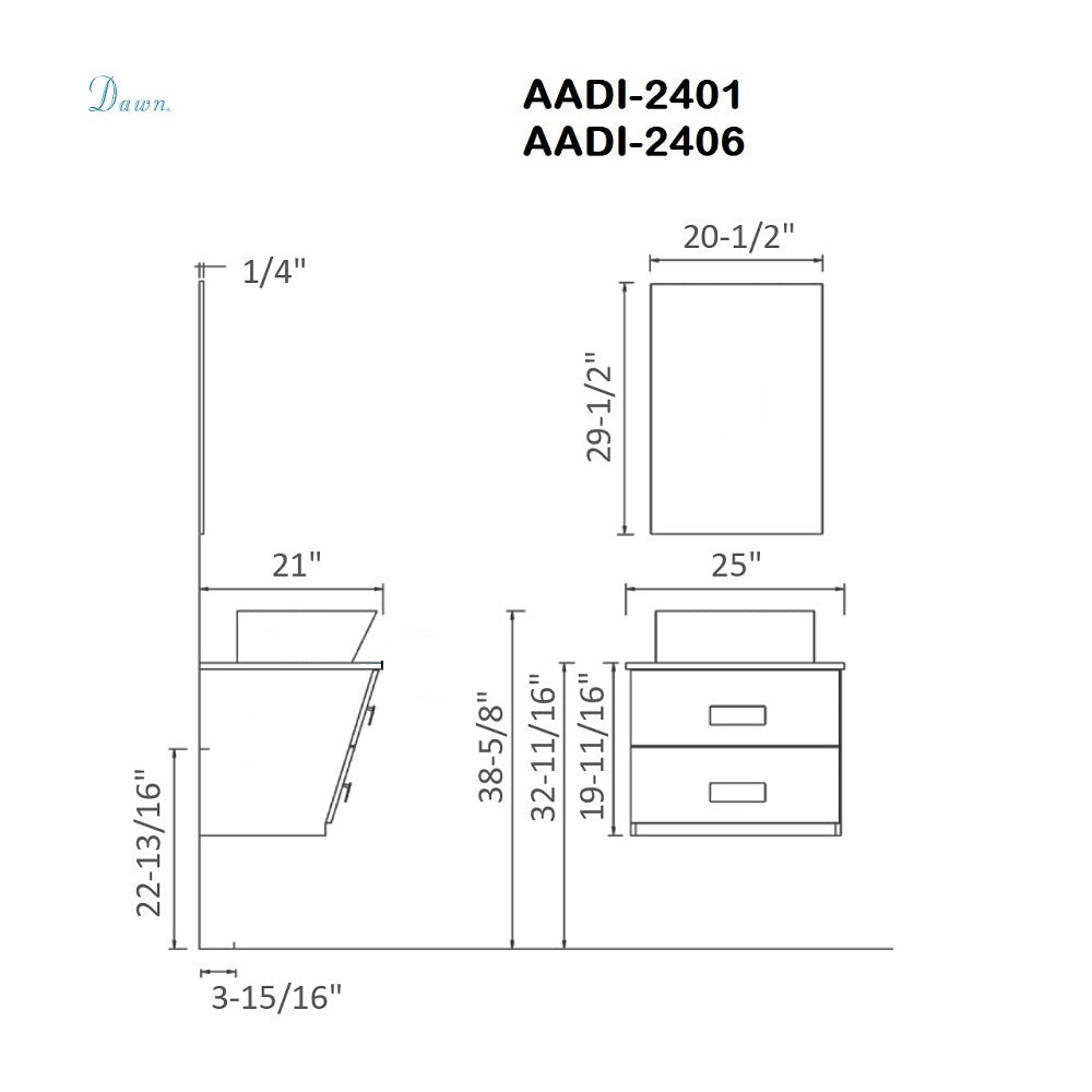 Dawn Dina 24" Vanity Set AADI-240