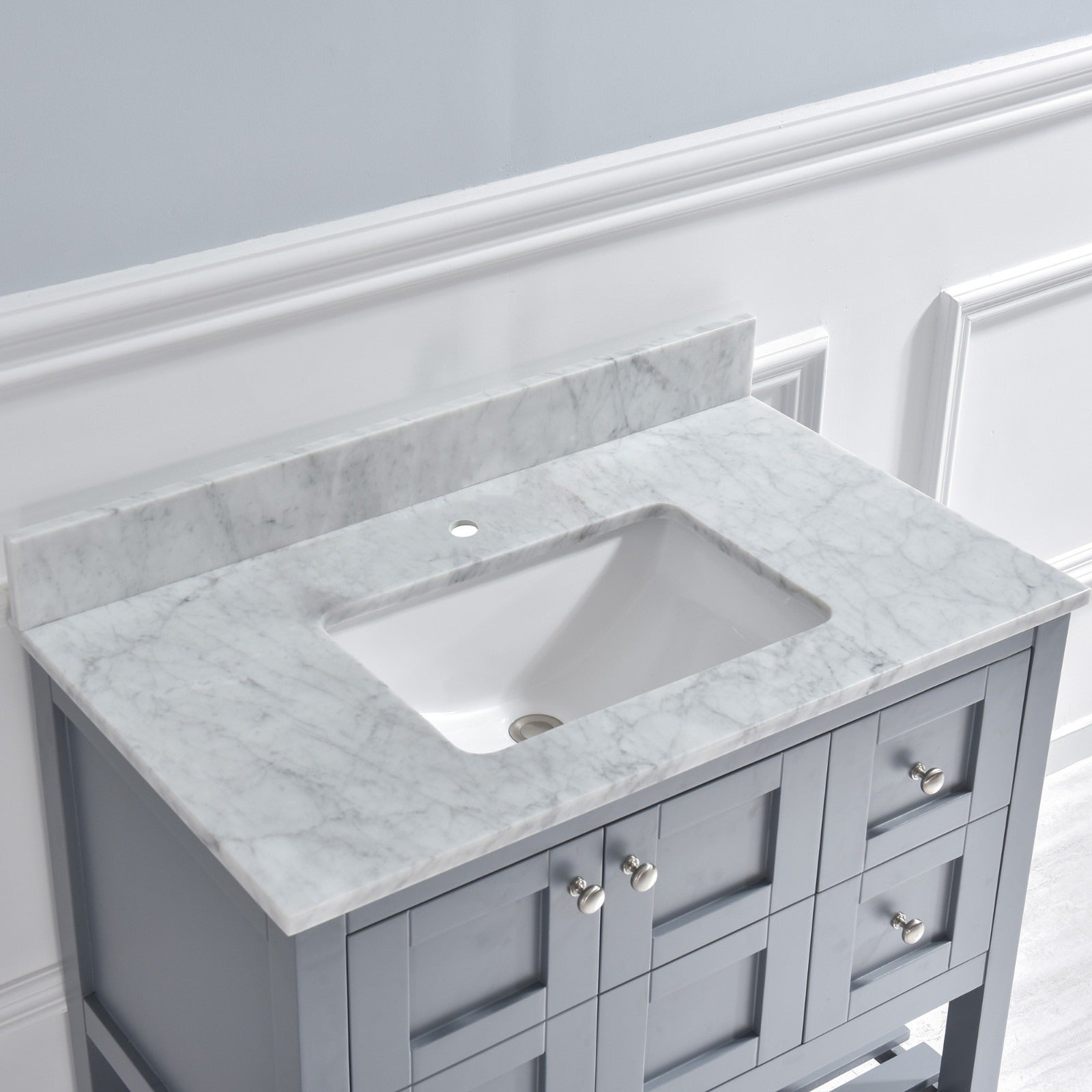 WOODBRIDGE 37" x22" Vanity Top with Single Under Mount Rectangle Bowl, CAVT3722-1