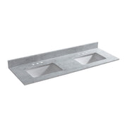 WOODBRIDGE 61" x 22" Vanity Top with Double Under Mount Rectangle Bowls, CAVT6122D-4