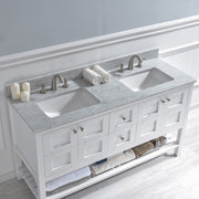 WOODBRIDGE 61" x 22" Vanity Top with Double Under Mount Rectangle Bowls, CAVT6122D-8