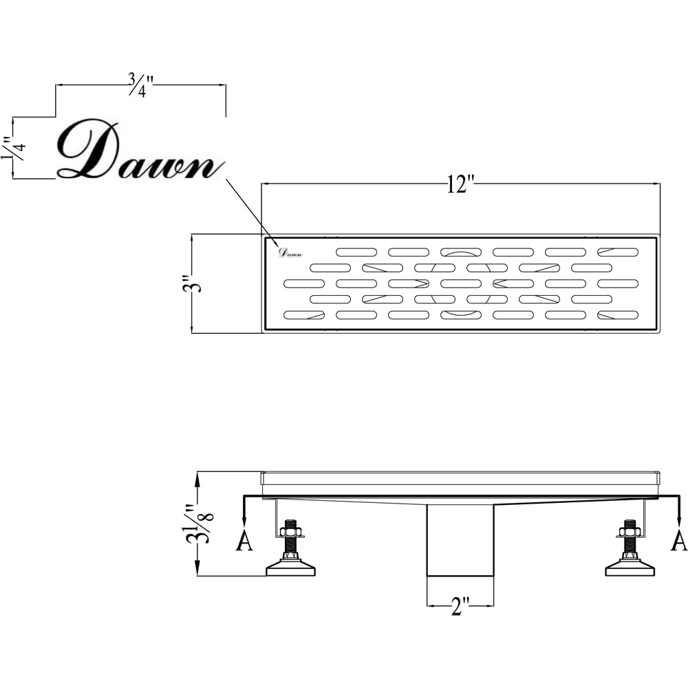 Dawn Yangtze River 12" Shower Drain LYE240304