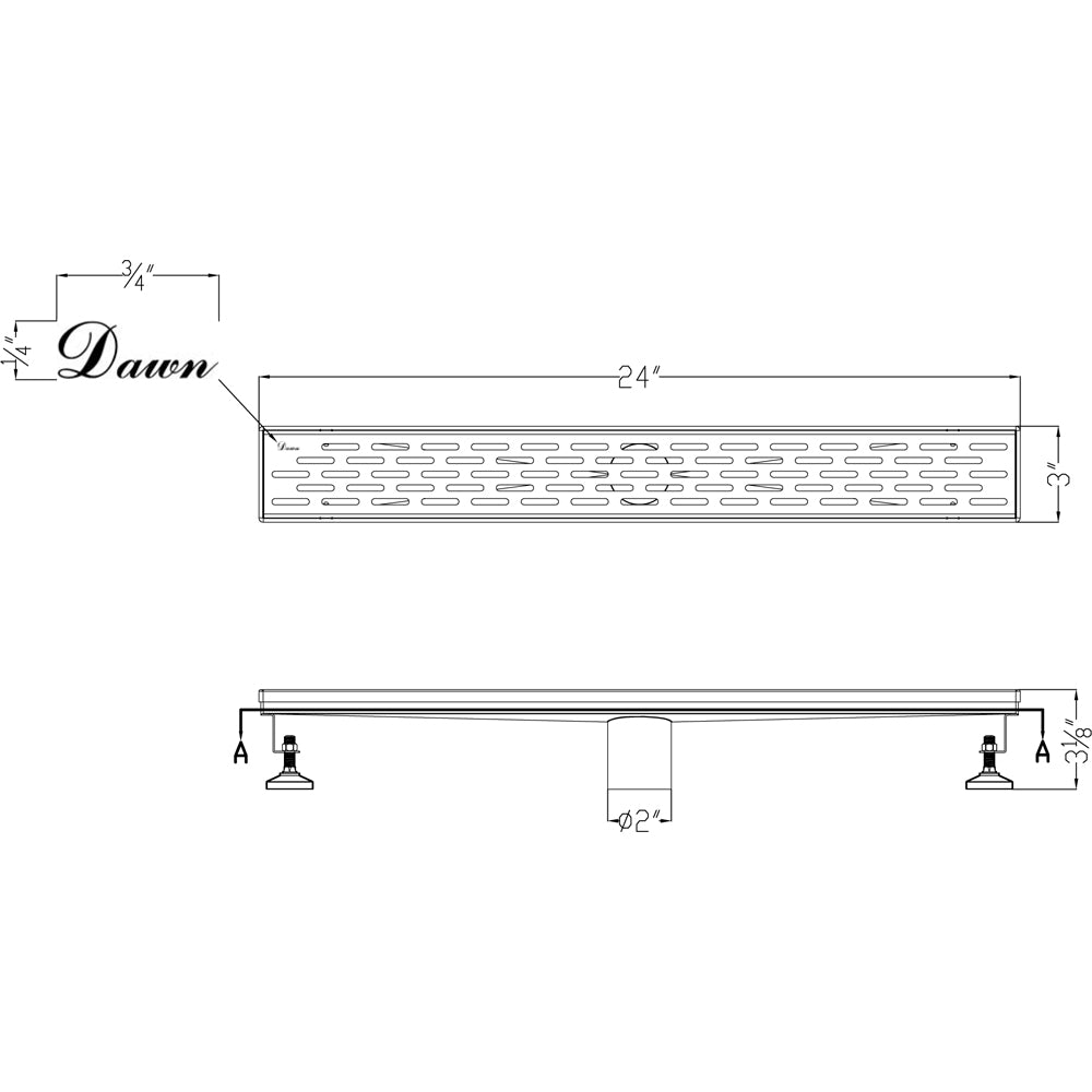 Dawn Yangtze River 24" Shower Drain LYE240304