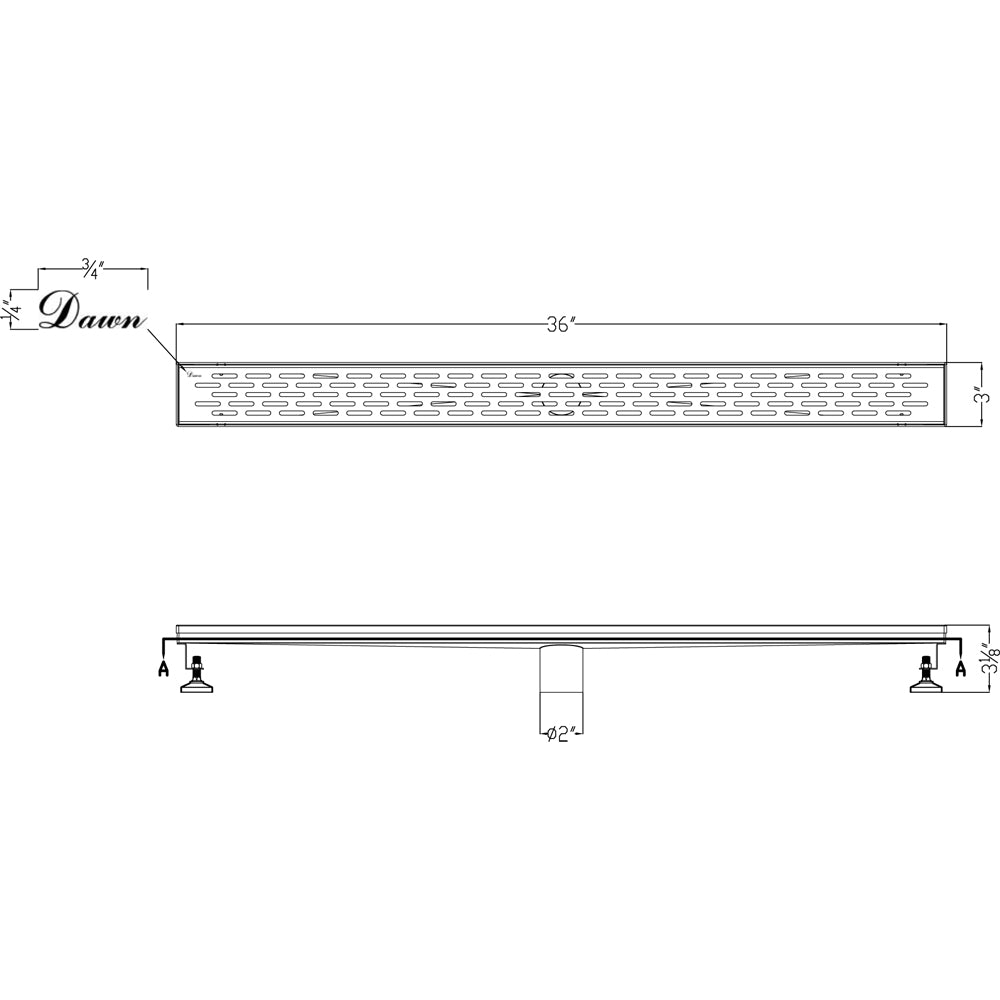 Dawn Yangtze River 36" Shower Drain LYE360304