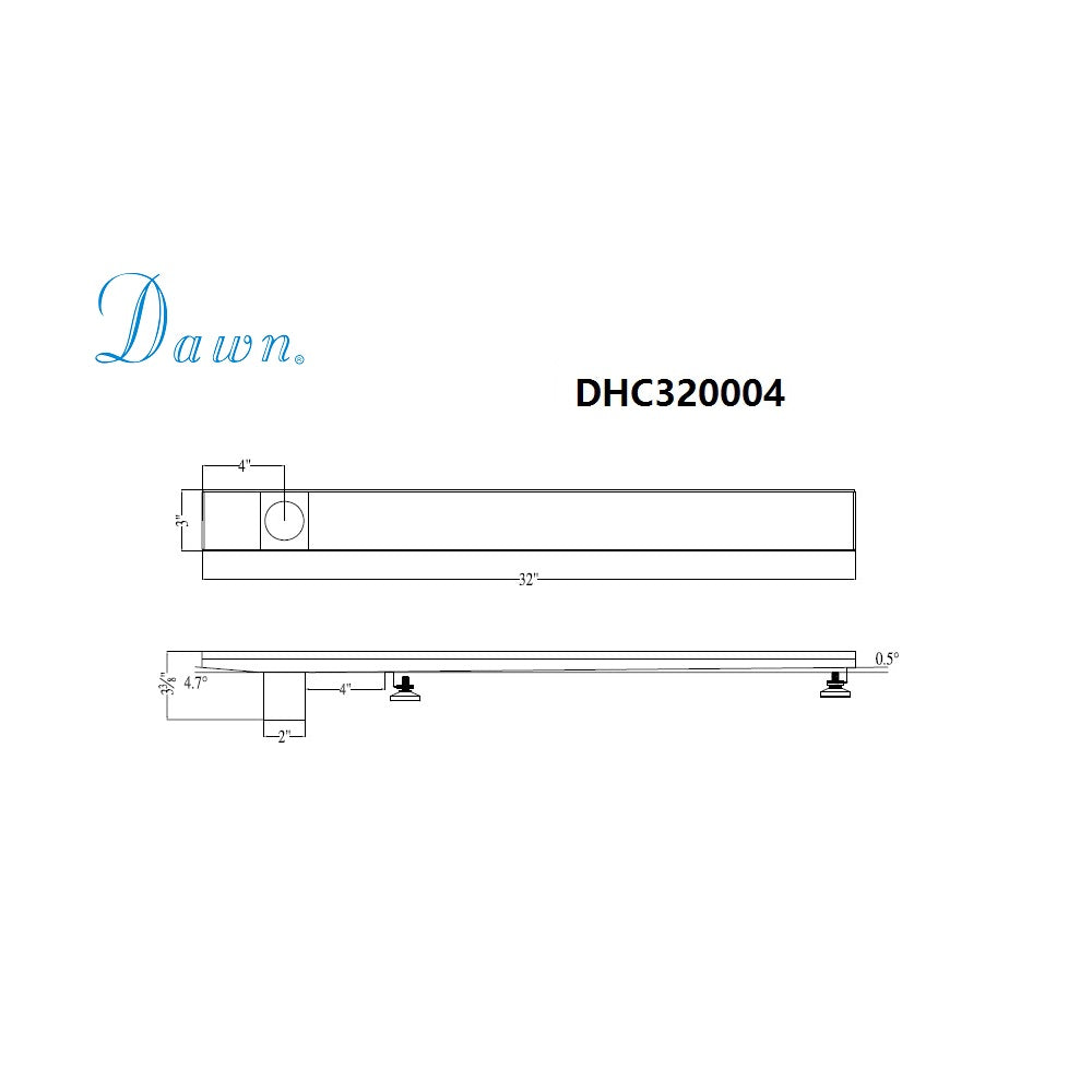Dawn Side Outlet Drain Channel 32" Shower Drain DHC320004