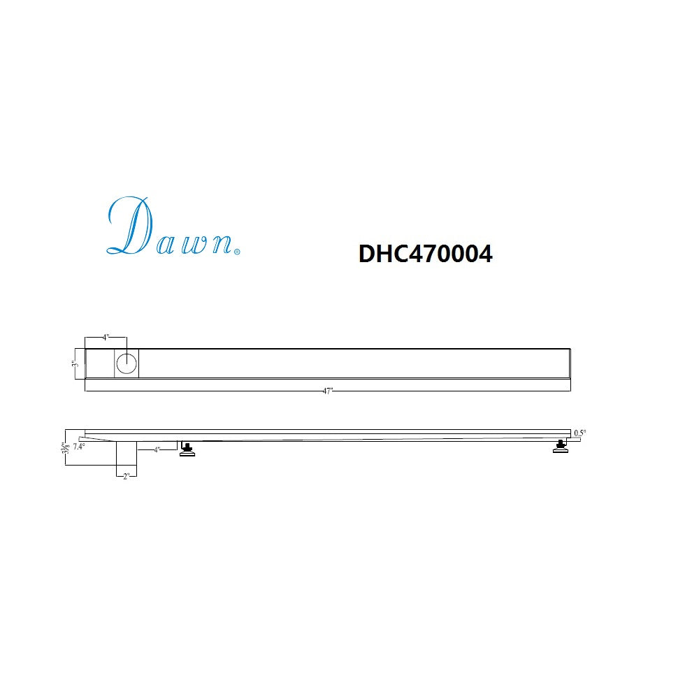 Dawn Side Outlet Drain Channel 47" Shower Drain DHC470004