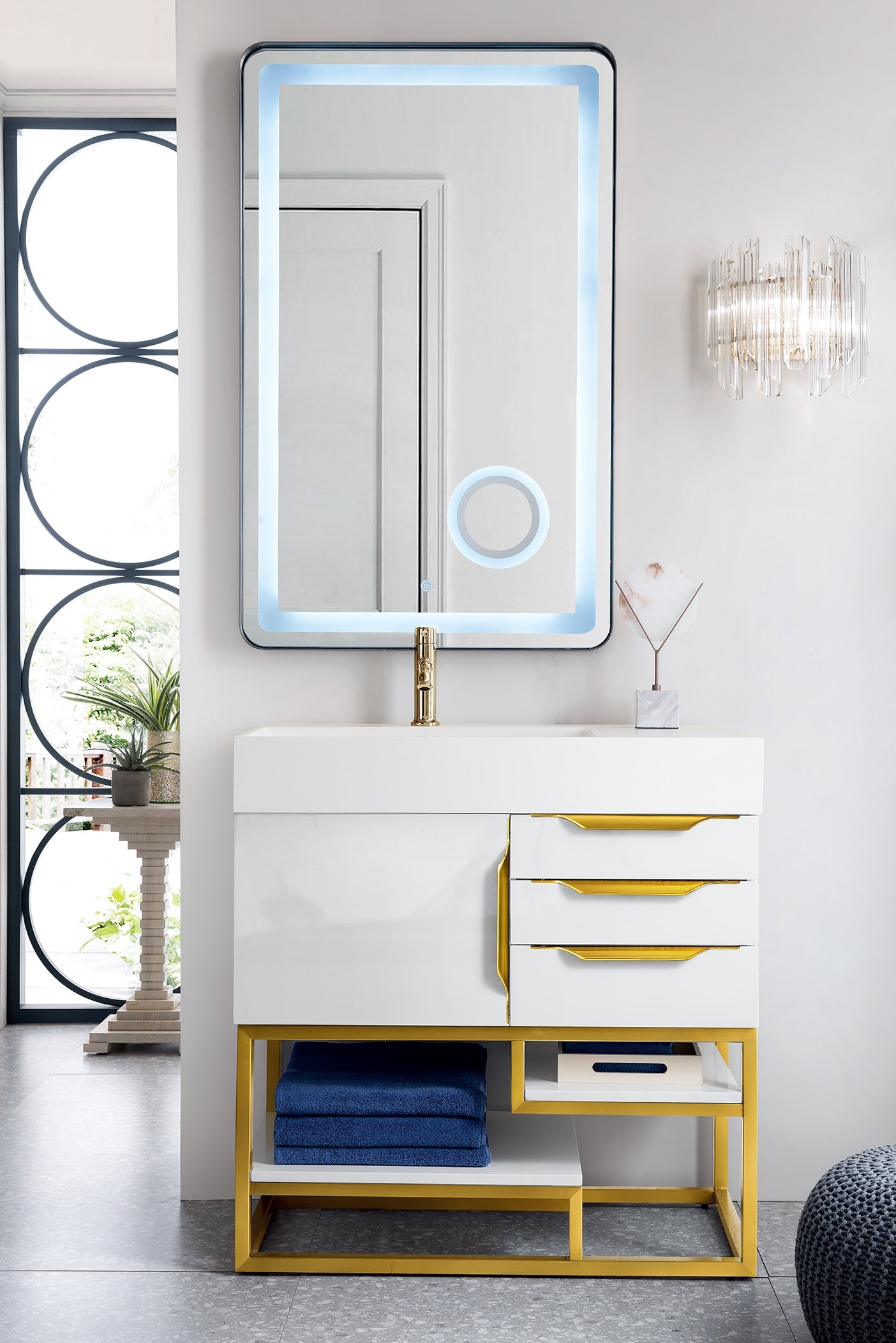 James Martin Columbia 36" Freestanding Single Vanity with Mineral Composite Stone Countertop