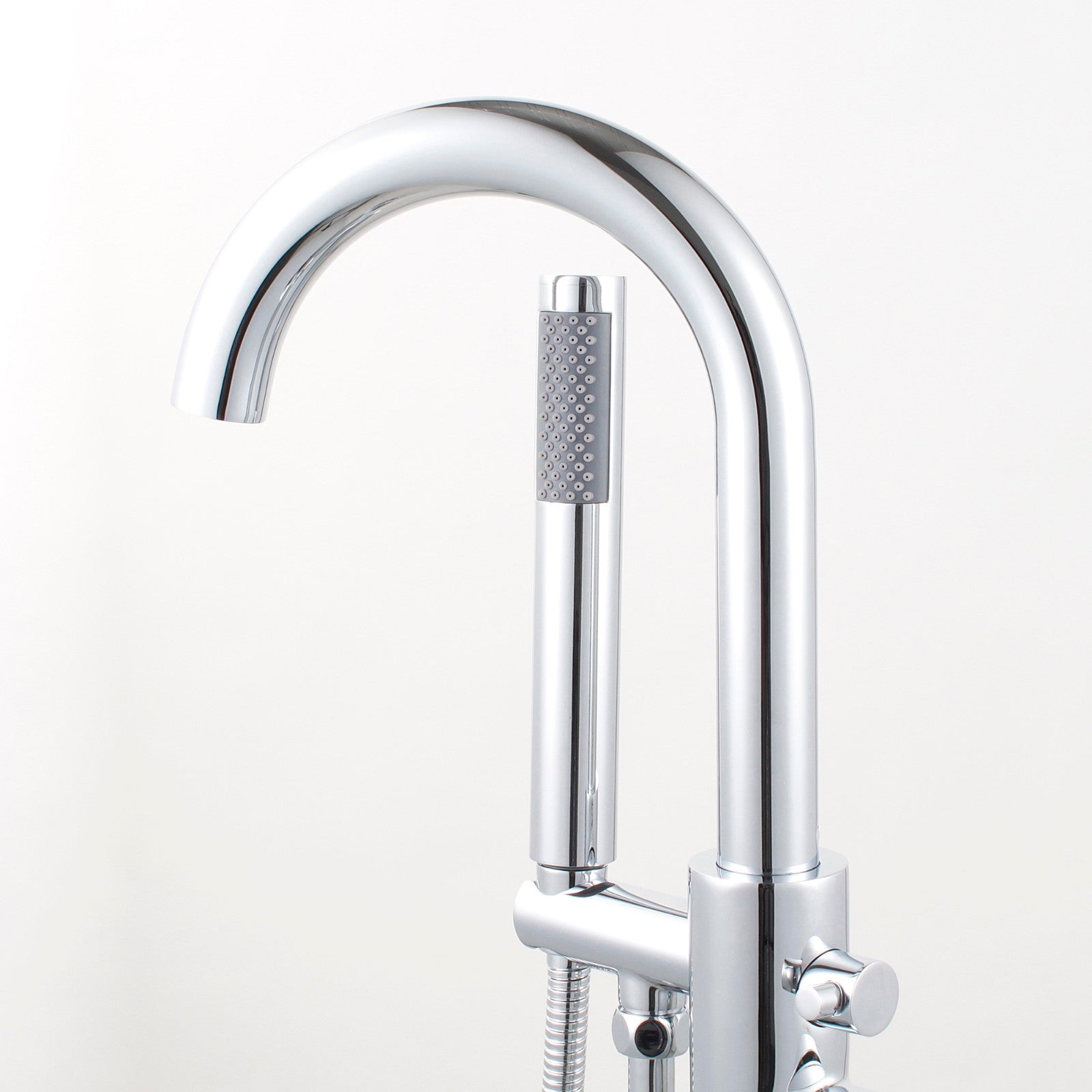 WOODBRIDGE F0001BNRD Contemporary Single Handle Floor Mount Freestanding Tub Filler Faucet with Hand shower
