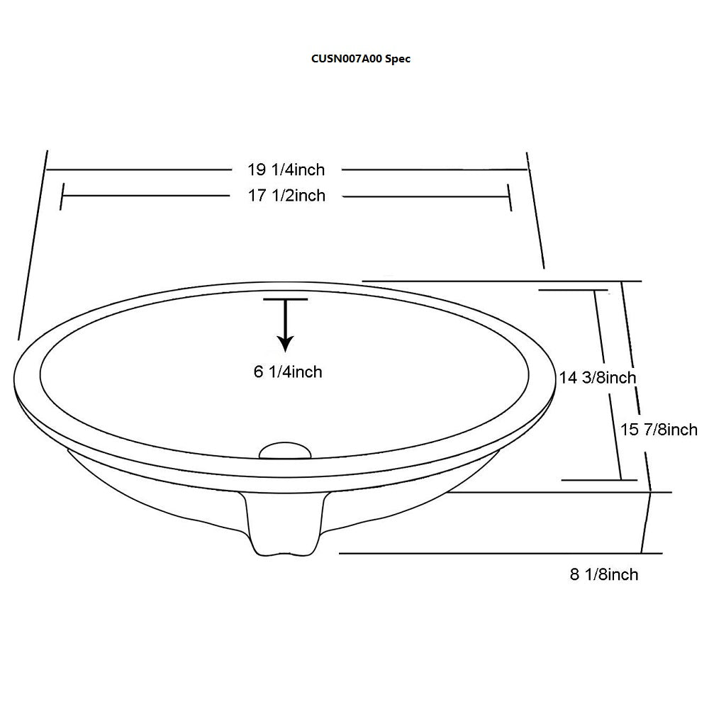 Dawn Counter Oval Ceramic Basin CUSN007A00