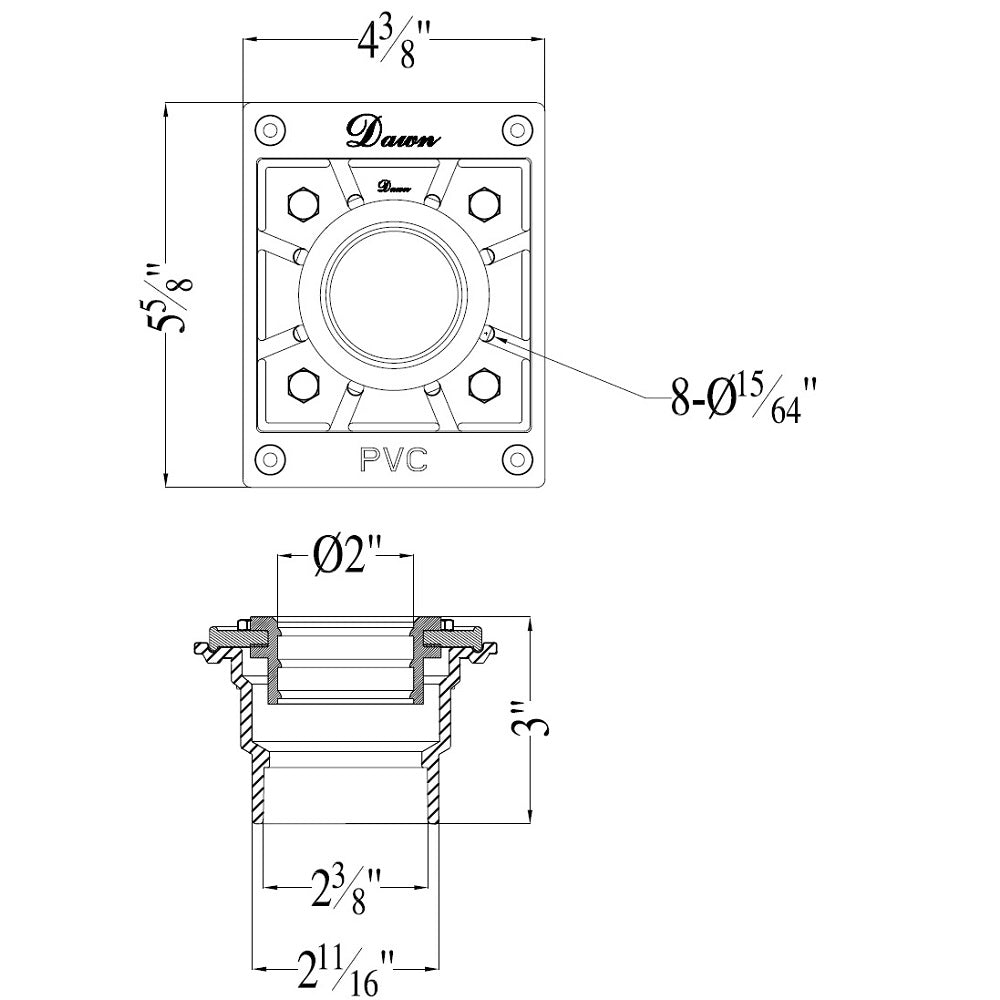 Dawn PVC Shower Drain Base SDB040206