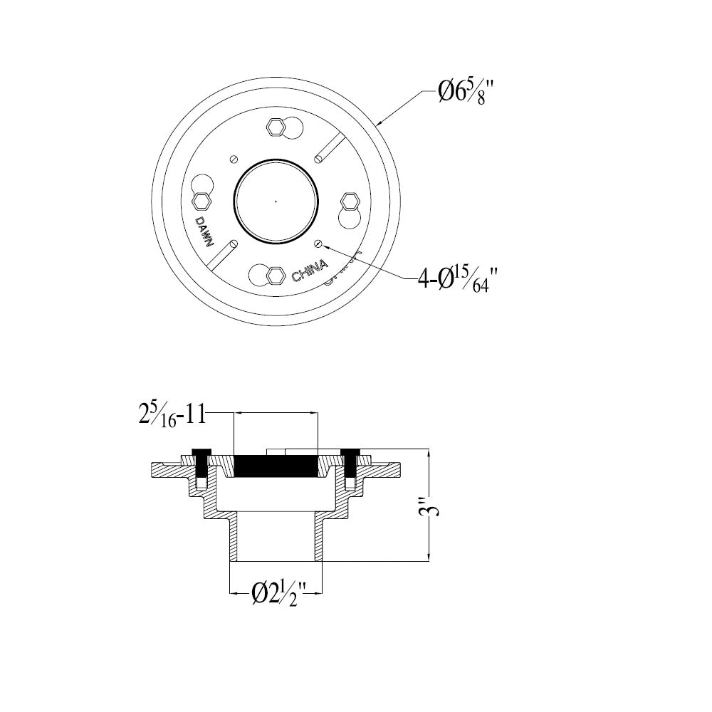 Dawn Cast Iron Drain Base (screw-in) STB060205