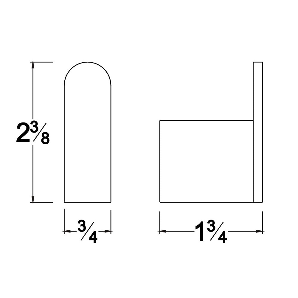 Dawn Solid brass robe hook, 3/4"Lx1-3/4"Dx2-3/8"H 96019001