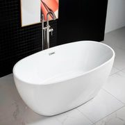 WOODBRIDGE 59" Freestanding Acrylic Soaking Tub with Drain & Overflow – B0018