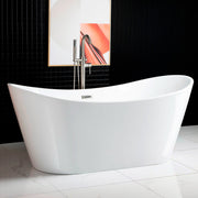 WOODBRIDGE 71" Acrylic Freestanding Bathtub Contemporary Soaking Tub with Drain & Overflow, B0017