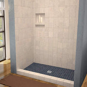WOODBRIDGE Tileable Shower Base 60"x34" with Integrated Center PVC Drain, 34-Inch Depth by 60-Inch Width , Ready for Tile , inlcude Tile adhesive & Flushing kit , SBR6034 Tileable