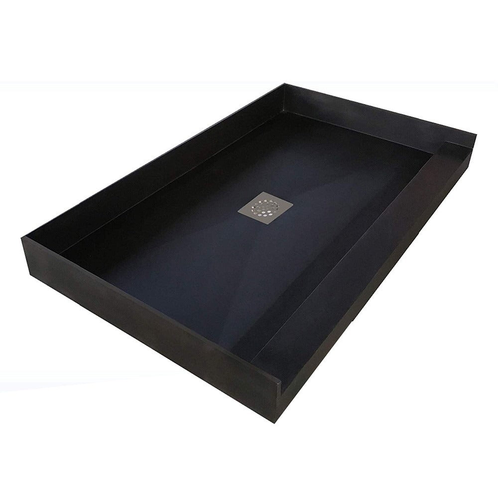 Woodbridge Tileable Shower Base 48"x36" with Integrated Center PVC Drain, 36-Inch Depth by 48-Inch Width , Ready for Tile , inlcude Tile adhesive & Flushing kit , SBR4836 Tileable