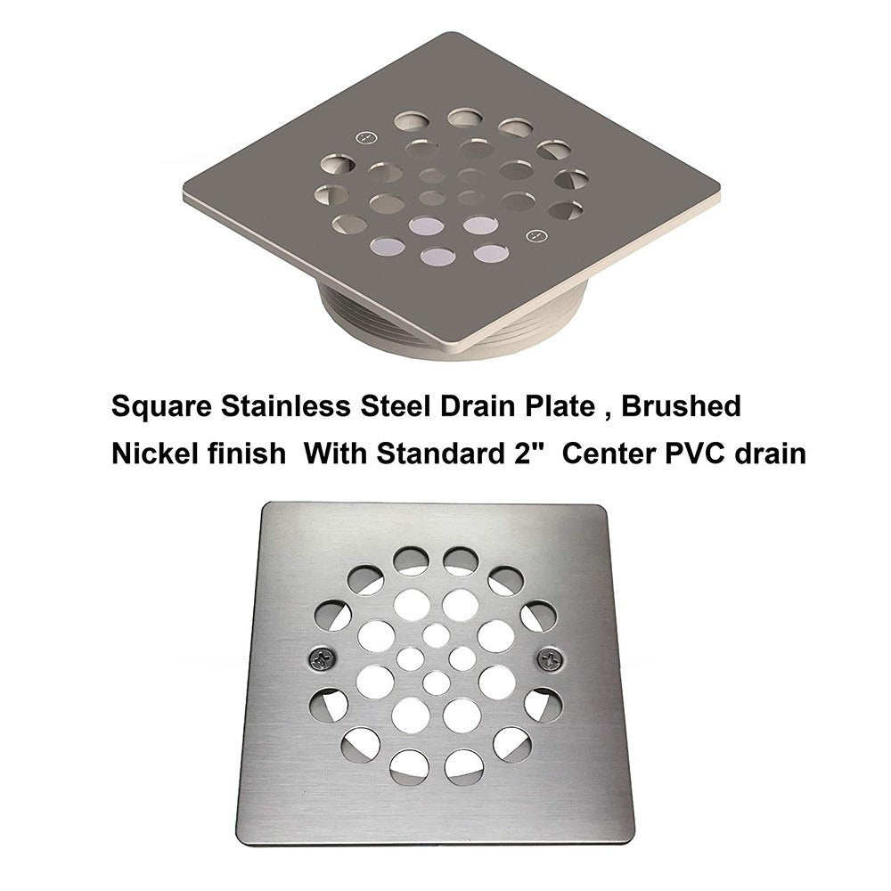 Woodbridge Tileable Shower Base 48"x36" with Integrated Center PVC Drain, 36-Inch Depth by 48-Inch Width , Ready for Tile , inlcude Tile adhesive & Flushing kit , SBR4836 Tileable