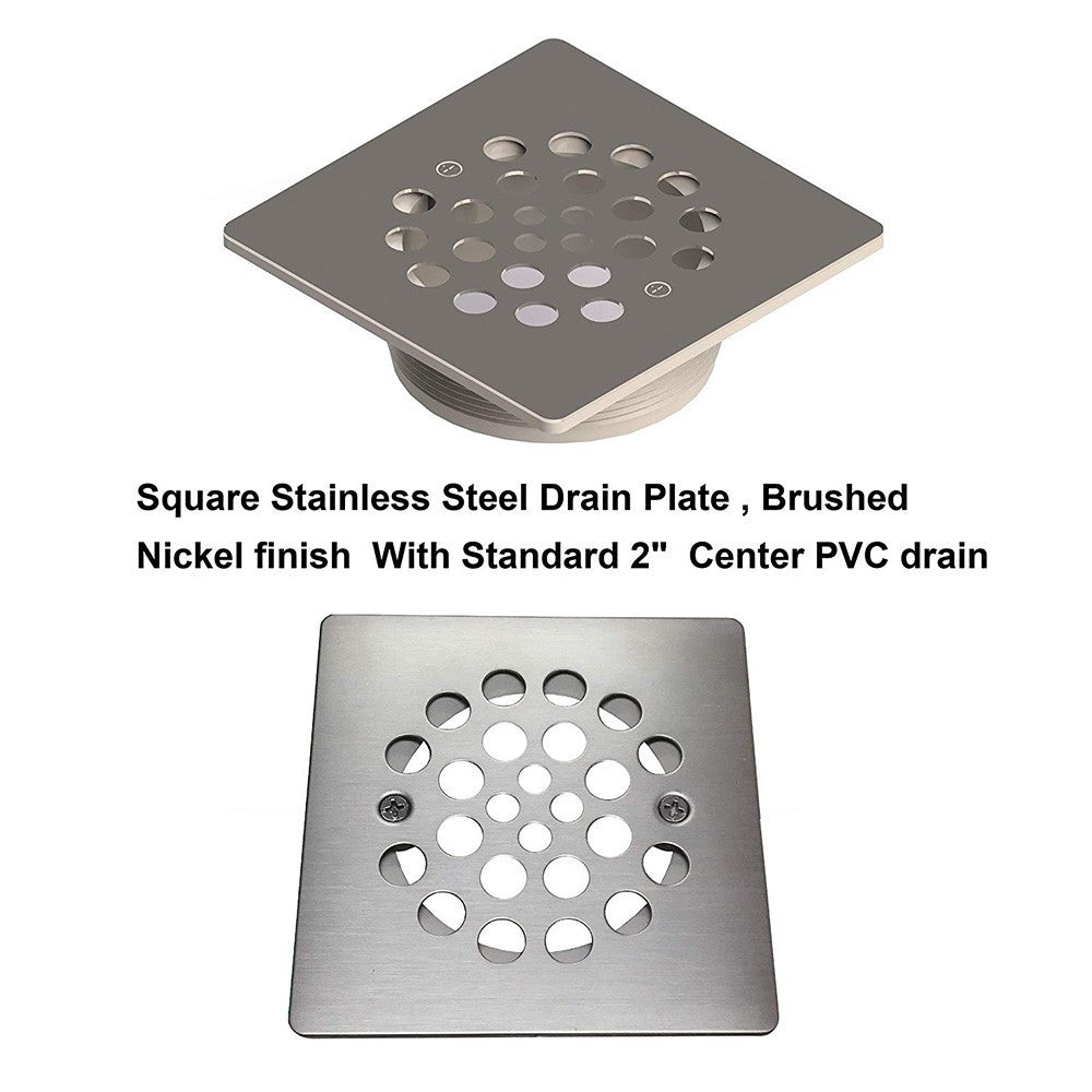 WOODBRIDGE Tileable Shower Base 48"x32" with Integrated Center PVC Drain, 32-Inch Depth by 48-Inch Width , Ready for Tile , inlcude Tile adhesive & Flushing kit , SBR4832 Tileable