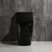 WOODBRIDGEE One Piece Toilet with Soft Closing Seat, Chair Height, 1.28 GPF Dual, Water Sensed, 1000 Gram MaP Flushing Score Toilet, Black