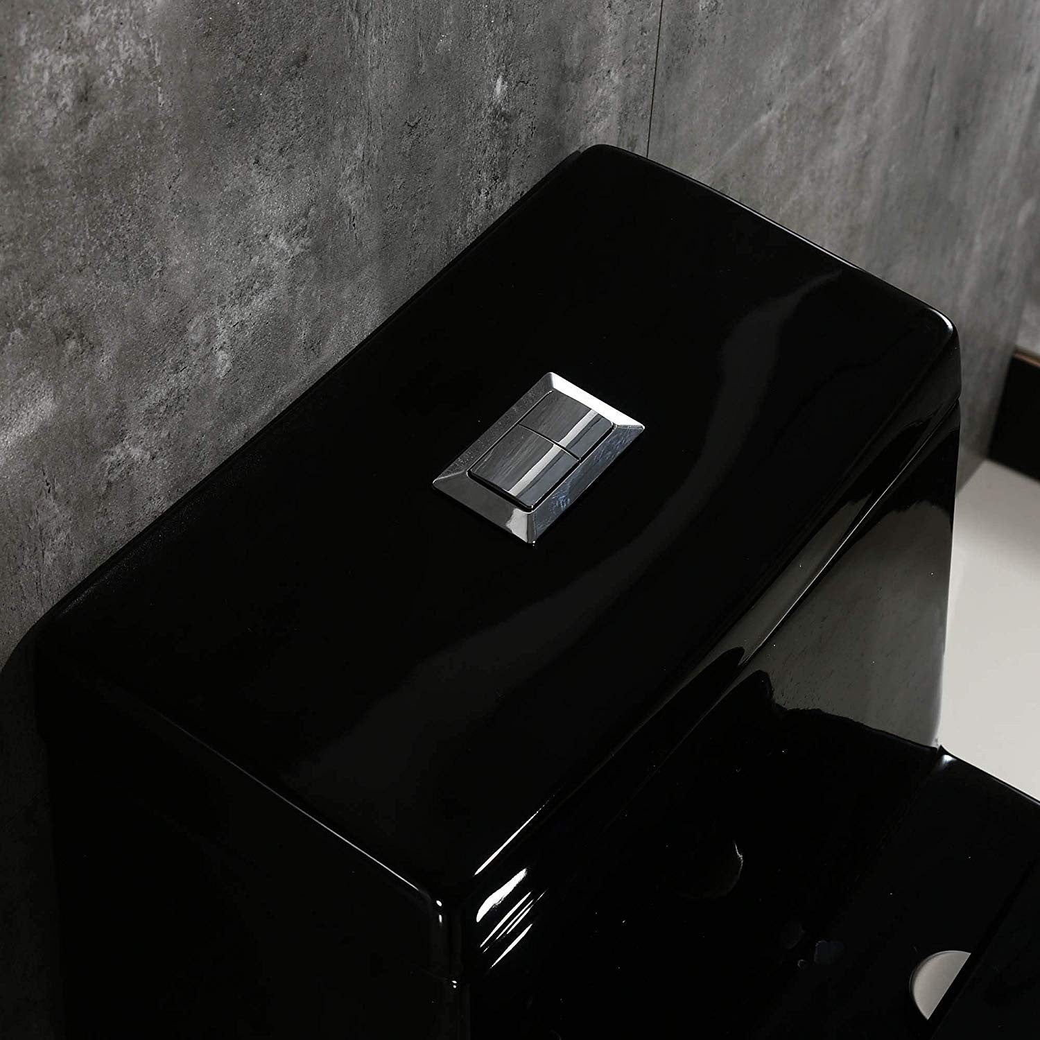 WOODBRIDGEE One Piece Toilet with Soft Closing Seat, Chair Height, 1.28 GPF Dual, Water Sensed, 1000 Gram MaP Flushing Score Toilet, Black