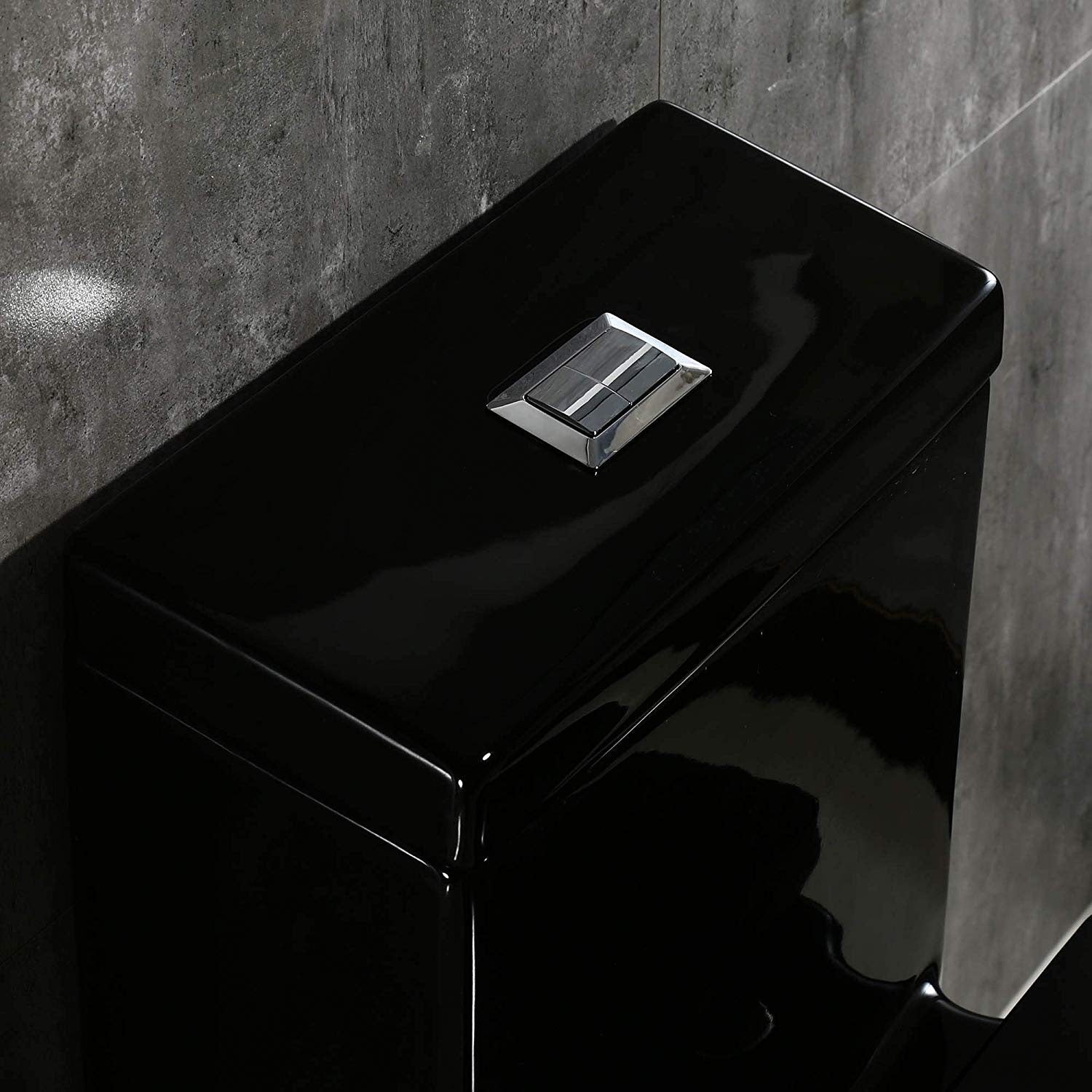 WOODBRIDGE Modern Square Design One Piece Dual Flush 1.28 GP Toilet, Chair Height with Soft Closing Seat, B0921, Black