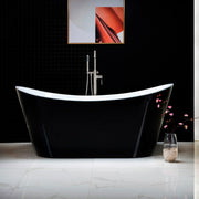 WOODBRIDGE 67" Acrylic Freestanding Bathtub Contemporary Soaking Tub with Drain & Overflow, B1815