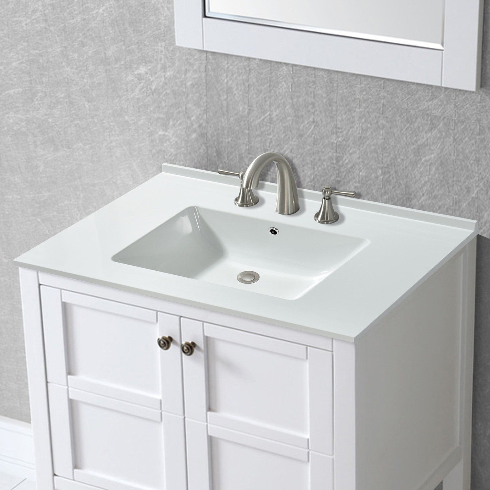 WOODBRIDGE VT3122-1000 Solid Surface Vanity Top with with Intergrated Sink, VT3122-1000