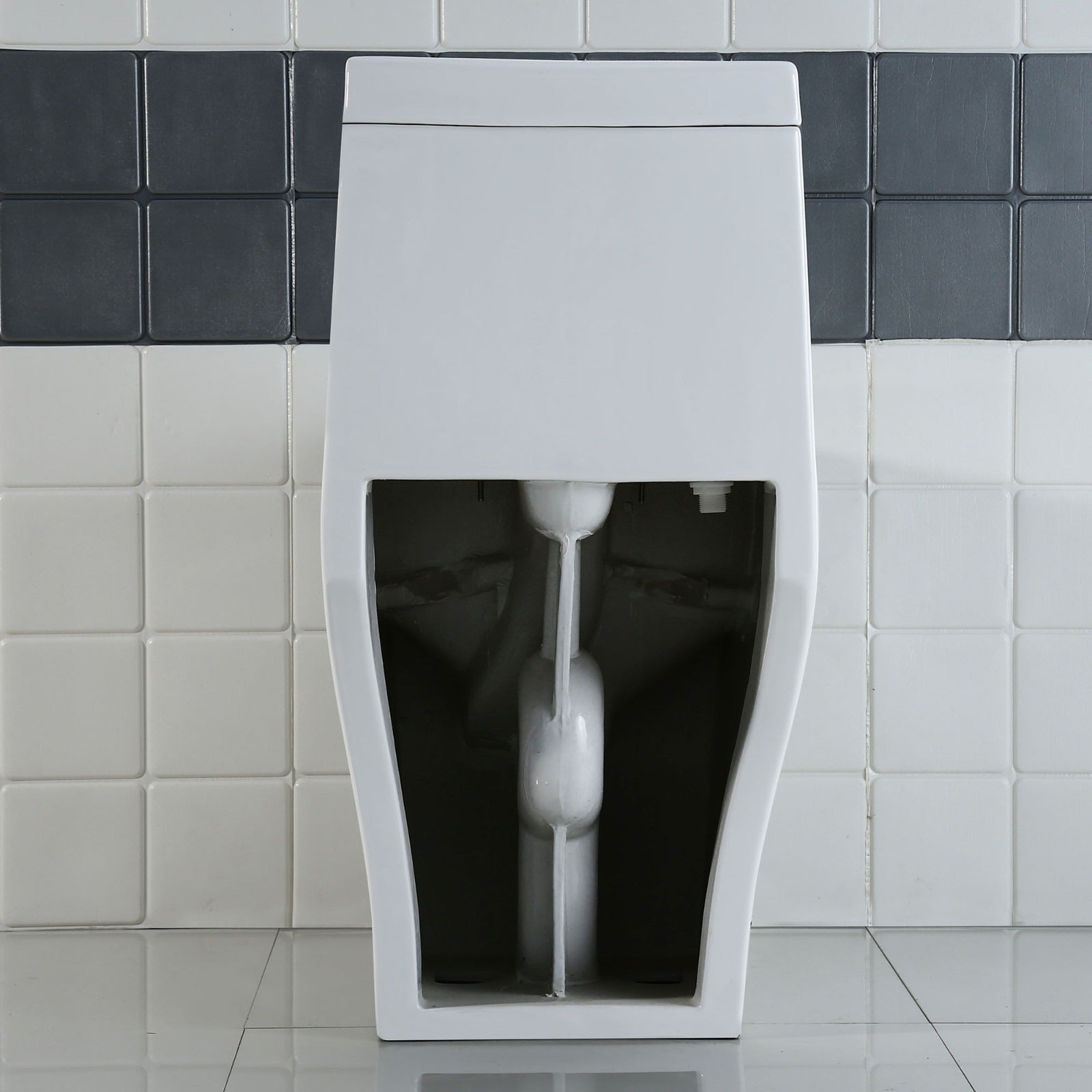 WOODBRIDGE One Piece Dual Flush 1.0/1.6 Gpf,with Soft Closing Seat, White, Elongated Toilet, B0910/T-0035, Convenient 20" Seating Height