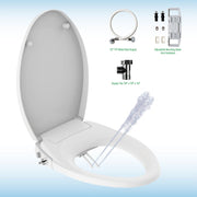 WOODBRIDGE Elongated No Electricity Toilet Seat with Metal T Adapter , Adjustable Water Pressure Spray (BID-21 )