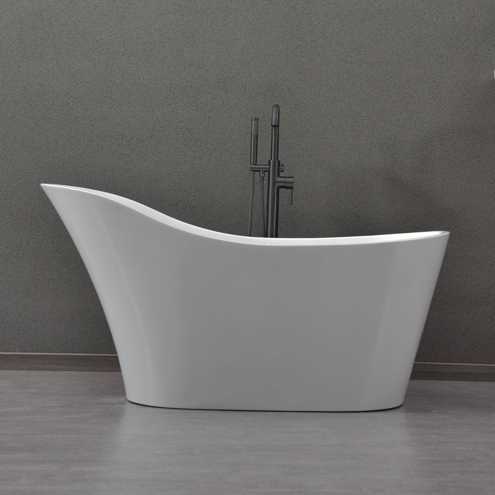 WOODBRIDGE 59" Acrylic Freestanding Bathtub Contemporary Soaking Tub
