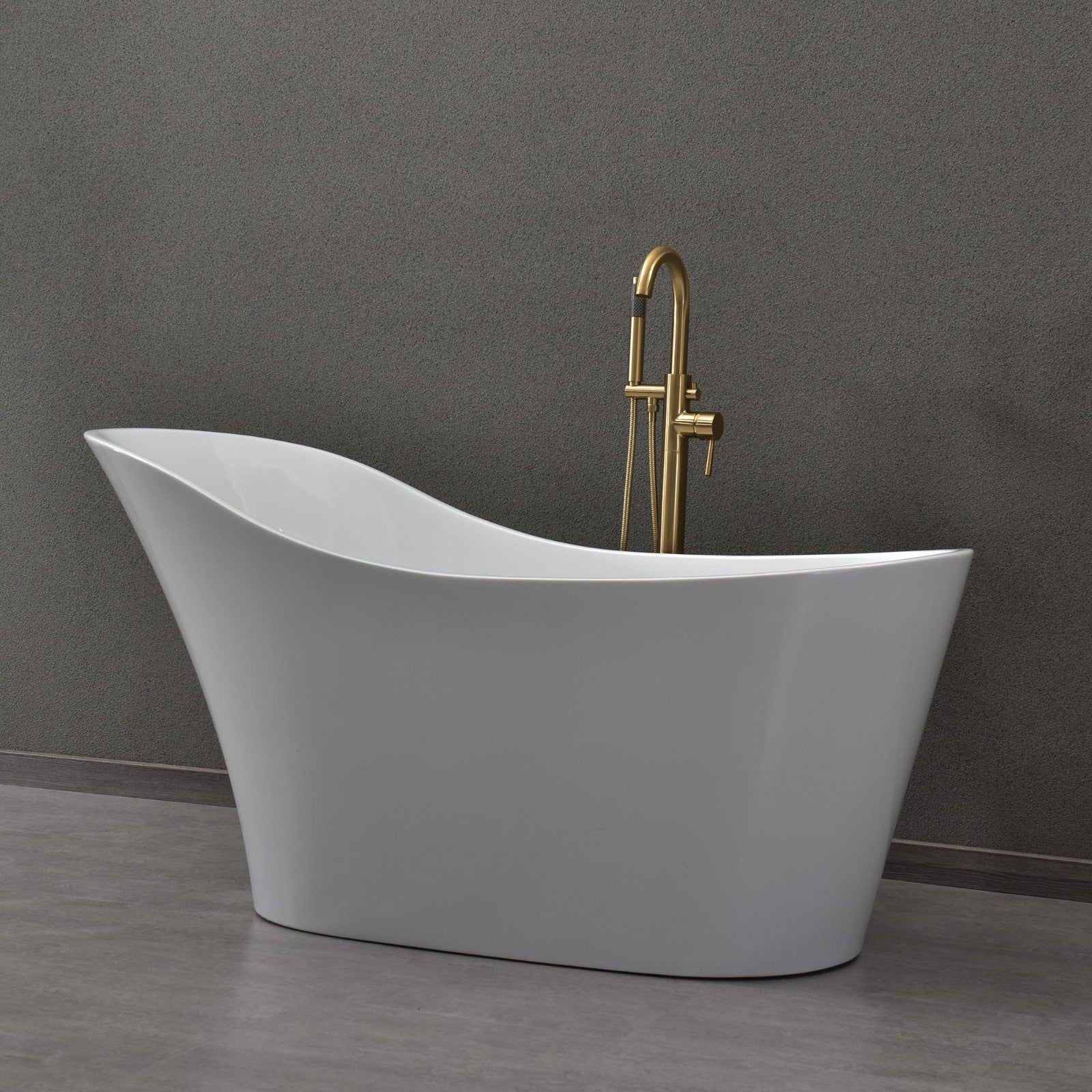 WOODBRIDGE 59" Acrylic Freestanding Bathtub Contemporary Soaking Tub