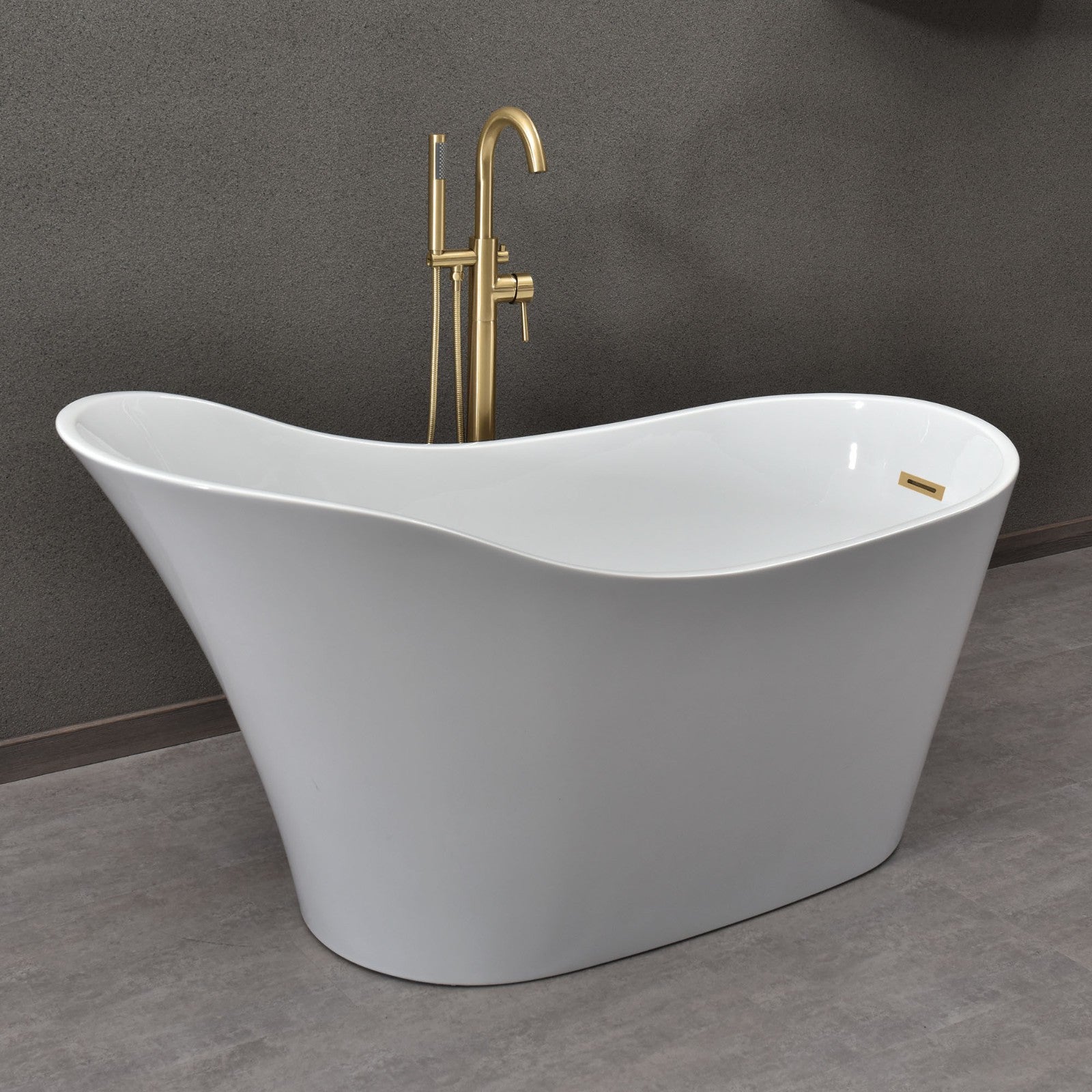 WOODBRIDGE 59" Acrylic Freestanding Bathtub Contemporary Soaking Tub