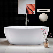 WOODBRIDGE 67" Acrylic Freestanding Bathtub Contemporary Soaking Tub with Drain & Overflow, B0028
