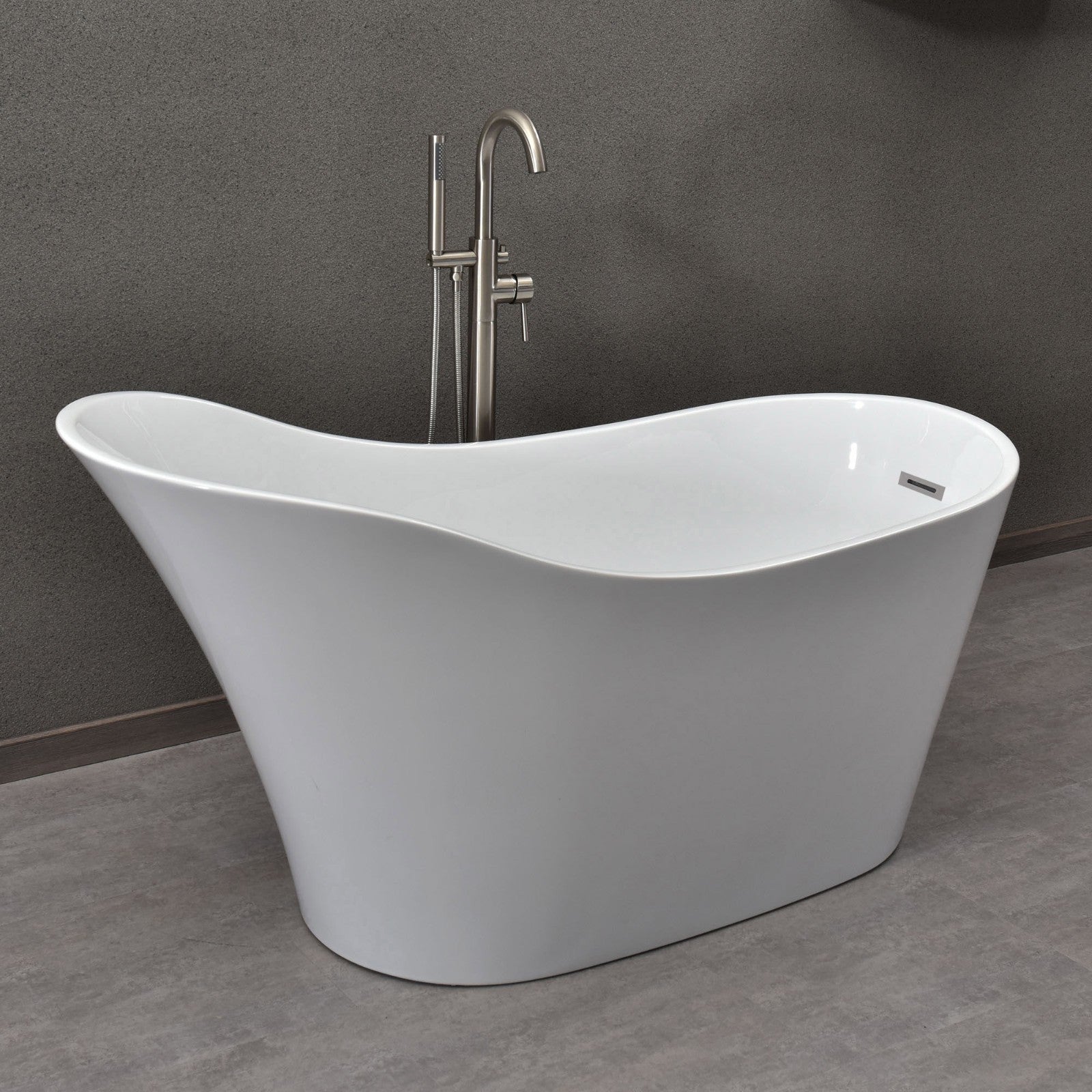 WOODBRIDGE 59" Acrylic Freestanding Bathtub Contemporary Soaking Tub